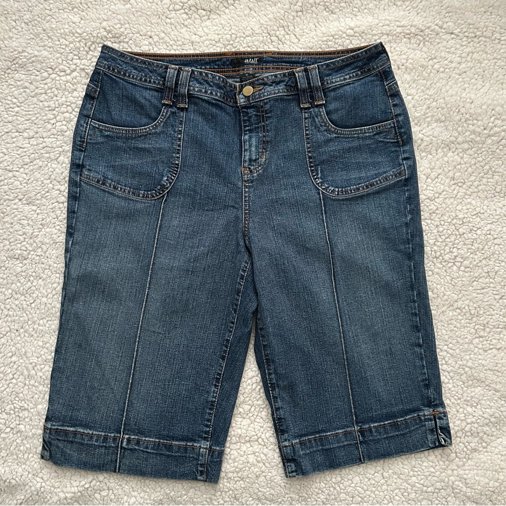A.N.A Blue Jean Shorts with Rolled Hem and Seaming